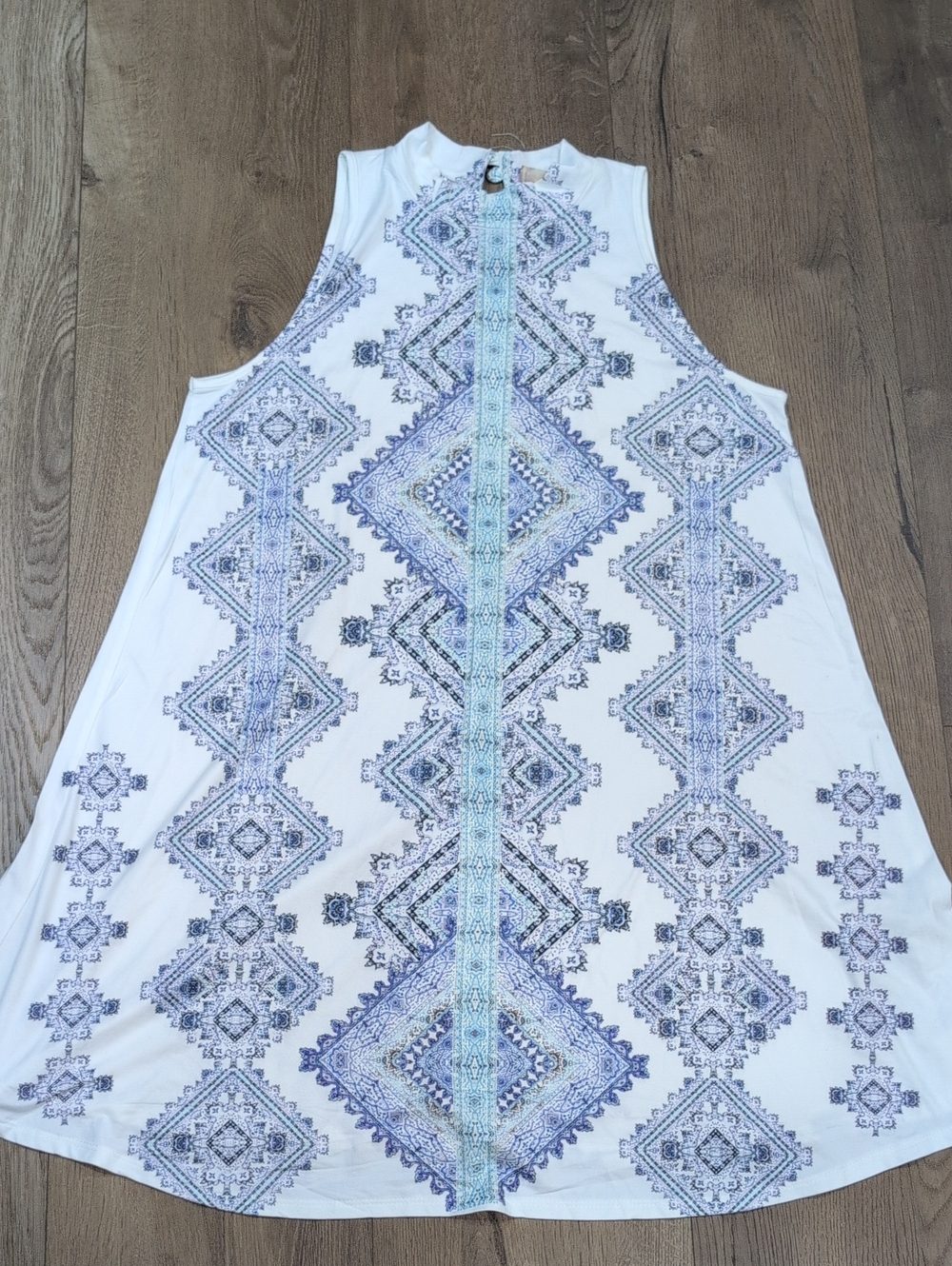 Altar'd State White Dress with Geometric Embroidery